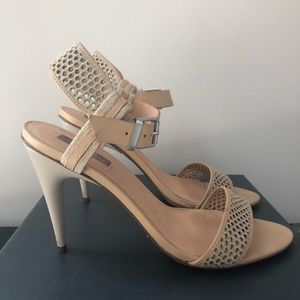 7 For All Mankind Nude Strappy Sandals